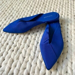 Topshop Blue Mules Sleek Minimalist Design